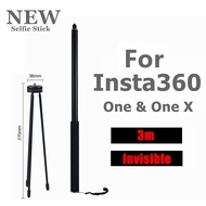 3.0m Invisible Rod For Insta 360 ONE R RS &amp; One X2 X3 Camera Selfie Stick Monopod For Insta360 Bullet Time Tripod Accessories