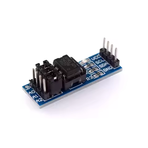AT24C256 I2C Interface EEPROM Storage Module 8P Chip Holder Indicator Light Pull-Up Resistor Pin Hea