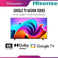 [New Model] HISENSE 43" 50" 55" 65" 75" INCH 4K UHD A6500N SERIES GOOGLE TV SMART TV VOICE CONTROL