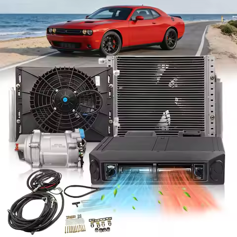 Treeligo Universal Car Air Conditioner Cool Heat A/C Auto Electric Air Conditioning Compressor Evapo