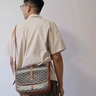 Goyard Belvedere 棕色郵差包 29*23*8  98新配件塵袋