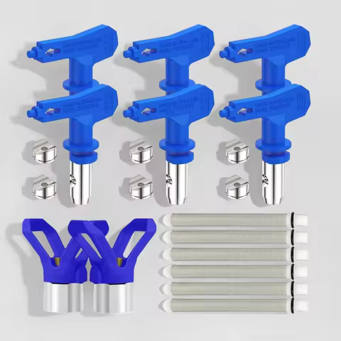 14Pcs Airless Paint Nozzle Set, Reversible Tips (211 315 417 515 517 523) with Spray Gun Parts & Fil