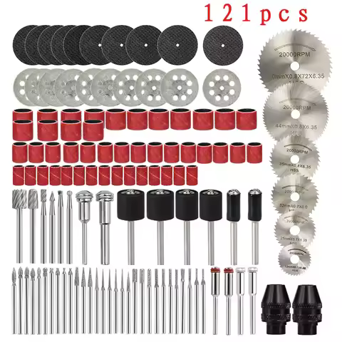 121pcs Engraver Rotary Tools Accessories Set Drill Grinding Polishing Saw Blade Diamond Rotary File
