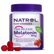 Time Release Melatonin 10 mg, Dietary Supplement for Restful Sleep, Sleep Gummies for Adults, 55 Str