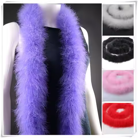 48-50g 2meters long fluffy feather boa Dyed Turkey feather Strip for Party/Carnival Costumes/Party B