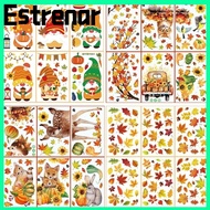 ESTRENAR 9pcs/pack Window Stickers, Thanksgiving Fall Harvest Them Autumn Window Clings, Removable D