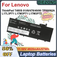 11.58V 4920mAh/57Wh 01AV478 Laptop Battery for Lenovo ThinkPad T480S 01AV478/49/80 TP00092A L17L3P71