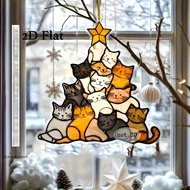 TEMU 2d Flat Christmas Ornament In Of A Stacked Kitten Tree With Star Topper – Adorable Holiday Deco