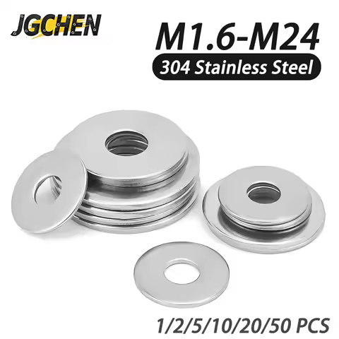 304 Stainless Steel M1.6 M2 M3 M5 M6 M8~ M30 Gasket Ultra-thin Metal Screw Flat Washer Standard Incr