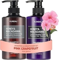 KUNDAL Honey & Macadamia Pure Natural Shampoo & Conditioner Set - Pink Grapefruit