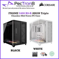 Corsair AIR 5400 LX-R iCUE LINK Tempered Glass Mid-Tower, Black- White