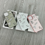 Ốp lưng nhám ti tan viền camera kim loại MORE BỘ CHARM TIM GẤU B.BRICK M IN SAO DÀI cạnh vuông cho 7