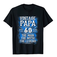 NEAT Mens 60th Birthday For Papa Vintage Papa Gift Ideas T Shirt Fitted Men T Shirt Camisas Ho