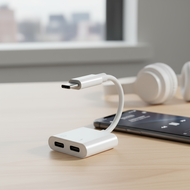 USB-C to 3.5mm Audio and Power Delivery Charger Adapter for iPhone 16 15 Pro Max iPad Samsung S25 S2