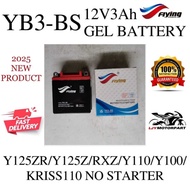 YB3L Y125Z Y125ZR RXZ Y110 GEL BATTERY FLYING POWER