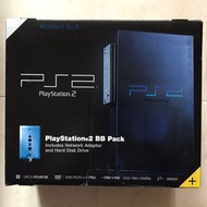 日版 PS2 SCPH-50000MB / NH MIDNIGHT BLUE CONSOLE 透明藍主機 PLAYSTATION 2 BB PACK NETWORK ADAPTOR &amp; 40GB HARD DISK DRIVE (無改機）