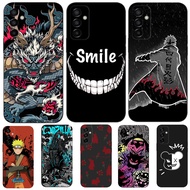 case For Samsung Galaxy M23 F23 5G Case Silicon Phone Back Cover Soft black tpu Smiley