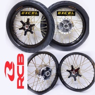 RS150 / RSX Set Pnp Takasago Excel Asia Alloy Rim 1.60×17 Black, Racing Boy Lidi Chrome, Hub Chrome