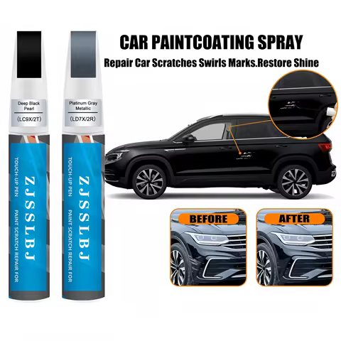 for VW Touch Up Paint Kit w/ 2K Clear Coat - Exact Match LC9A Pure White, LC3T Kings Red Metallic - 