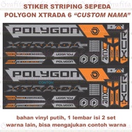 (1Lbr = 2Set) Stiker Striping Sepeda Polygon Xtrada 6 "Custon Nama"