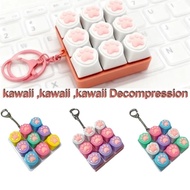 9Keys Fidget Keychain Keys Button DIY Keyboard Keyboard Clicker Toy Keycap Pass The Time Clicker Toy