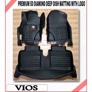 Vios 2008 to 2026 - premium 5D diamond deep dish matting