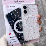 Supercase | iPhone11-16promax Magnetic Case Flower Pattern For Iphone 16 i16pro i16promax i16e