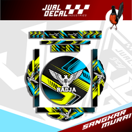 Decal Tebok Sangkar Burung Murai Batu model RADJA Stiker Kandang Bulat Ebod Jaya BNR Sazime Oriq