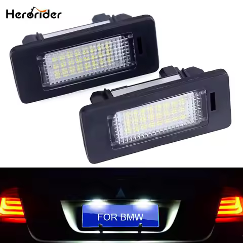 2PCS For BMW E39 E60 License plate Light 6000k White No Error Led Number License Plate Light For BMW