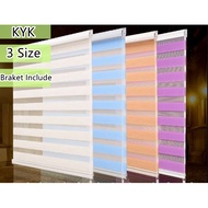 KYK Korea 2 Layer Roller Zebra Blind Anti UV Window Bidai Tirai Langsir Tingkap Tirai Curtain 百叶窗 卷帘