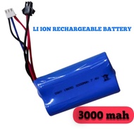 bateri 7.4v 3000mah li ion 18650 rechargeable lithium battery for rc car / crawler bateri 7.4v untuk