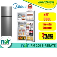 【NUR REBATE】MIDEA 400L Inverter Quatttro Refridgerator Fridge MDRT489MTB46 PETI SEJUK