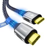 100W for Thunderbolt 4 Cable 15 ft, Support 4K@60Hz 20Gbps with PD Fast Charging for iPhone 15 Pro/1