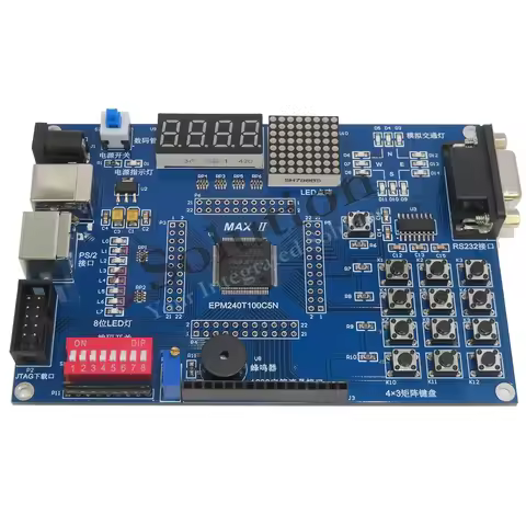 FPGA Development Board Teaching kits Altera MAX II CPLD EPM240T100C5N DEMO Board with PS2 RS232 Traf