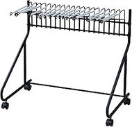Yamazen RSL-20 (BK4) Slack Hanger With Casters, 20 Pieces, Easy to Put In and Out, Slip-Resistant, W