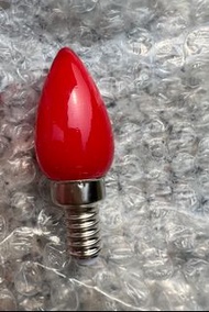 LED紅色財神燈膽小型E12 （約6.6cm）供佛神明小蓮花燈泡比傳統烏絲燈款更慳電，輕身，唔焫手，能源效益更高LED Red God of Wealth Lamp Small E12 (about 