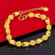 Gold 916 Original Singapore 916 Gold Bracelet for Women 24k Pure Gold Bangle Transport Accessories