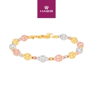 HABIB Oro Italia 916 Yellow, White and Rose Gold Bangle GW52341024-TI (22K Gold)