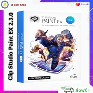 Clip Studio Paint EX 2.3.0 + Materials Pre-Activated โปรแกรมวาดการ์ตูนมังงะ / คอมมิค 2D ติดตั้งง่าย 