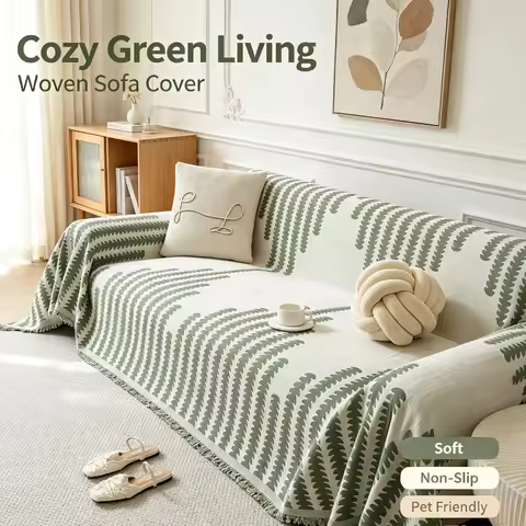 Universal Anti Slip Sofa Cushion New Shenier Sofa Towel Sofa Cover Modern Backrest Towel L-Shaped Du