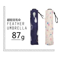Ultra-Light 88g Feather Rain or Rain Umbrella 90g Carbon Fiber Non-Sense Lightweight Two or Two Penc