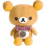 【懶熊部屋】Rilakkuma 日本正版 拉拉熊 懶懶熊 工廠 工業風 圍巾 獎徽 紙鎮 坐姿 娃娃 玩偶