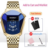 Luxury HOURSLY Brand Trend Cool Mens Wrist Watch Stainless Steel Technology Fashion Quartz Watch For