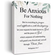 Christian Canvas Wall Art Philippians 4:6-7 Be Anxious For Nothing Canvas Print Positive Scripture C