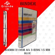 Bambi 2136M A4 3 RING BINDER BINDER 15MM INSERT RING BINDER