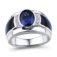 cincin tanzanite safir hitam onyx s925 perak pria wanita perhiasan fas