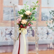 Q-6# Wedding Chair Back Flowers Emulational Flower and Silk Flower Wedding Car Decoration Church Wedding outside Wedding