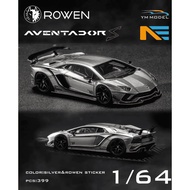 YM MODEL 1/64 ROWEN AVENTADOR S LAMBORGHINI SILVER