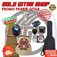 gitar akustik elektrik gibson J200 free packing kayu