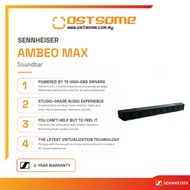 Sennheiser AMBEO Soundbar Max SB01 - Dolby Atmos Soundbar, 3D Surround Sound, Home Theater Speaker, 